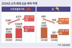 ‘수경 방울토마토’ 소득 큰 폭 증가…밀, 지난해 62% 급감