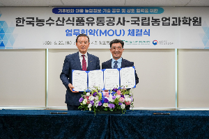 “기후변화 대응 봄배추 저장기술 복합실증”…aT·농진청 농과원 ‘맞손’